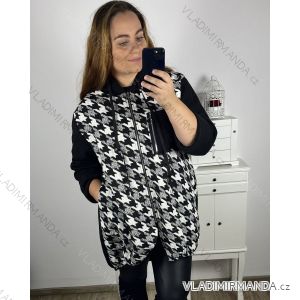 Mikina na zips s kapucňou dlhý rukáv dámska nadrozmer (2XL/3XL ONE SIZE) TALIANSKA MÓDA IM423OFANTO/DU