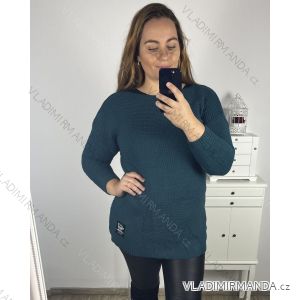 Sveter pletený dlhý rukáv dámsky (2XL/3XL ONE SIZE) TALIANSKA MÓDA IM423MODENA