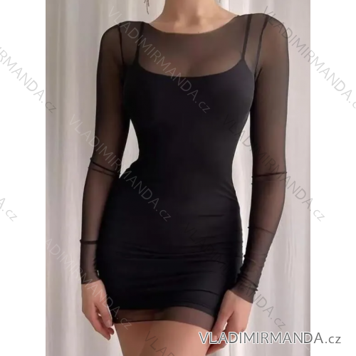 Šaty elegantný dlhý rukáv dámske (S/M ONE SIZE) TALIANSKA MÓDA IMPLP2326069085