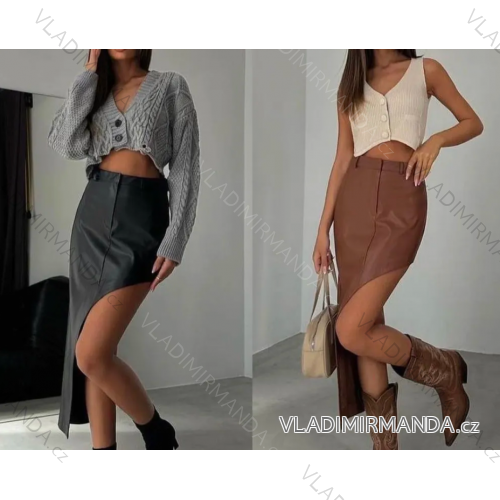 Sukňa koženková dámska (SL) TALIANSKA MÓDA IMPLP2393420085
