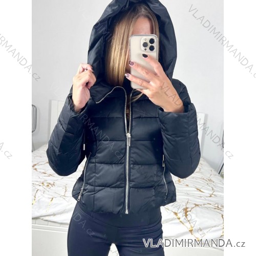 Bunda zimná krátka dámska (S-2XL) POĽSKÁ MÓDA IMWMN23P3-6015-1 čierna XXL