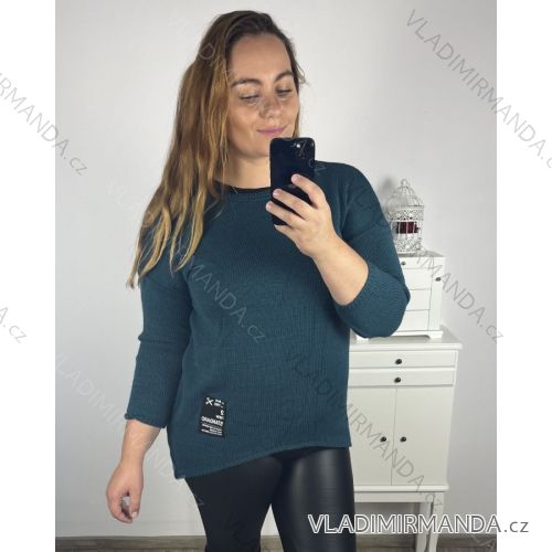 Sveter prodloužený oversize dlouhý dámsky nadrozmer (2XL/3XL ONE SIZE) TALIANSKA MÓDA IM423724