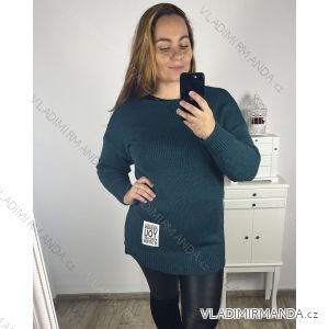 Šaty svetrové dlouhý rukáv dámske nadrozmer (2XL/3XL  ONE SIZE) TALIANSKA MÓDA IM423ANGES