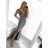 Šaty extra dlhé elegantné spoločenské trblietavé carmen dámske (S/M ONE SIZE) TALIANSKA MÓDA IMM22FUZZY/DU -   strieborná
 -   S / M