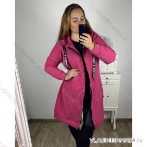 Mikina dlouhá oversize na zips s kapucňou dlhý rukáv dámska nadrozmer (2XL/3XL/4XL ONE SIZE) TALIANSKA MÓDA IM423IMPRESS