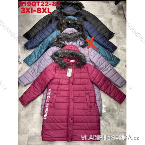 Kabát s kapucňou dlhý rukáv dámska nadrozmer (3XL-8XL) TALIANSKA MÓDA PMWGM23G19QT22-87