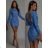 Šaty elegantné trblietavé s flitrami dlhý rukáv dámske (S/M ONE SIZE) TALIANSKA MÓDA IMWGB234057