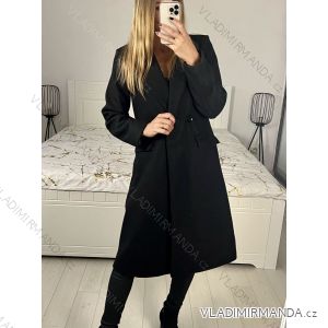 Kabát flaušový dlhý dámsky (S-XL) TALIANSKA MÓDA IMD22901-4/DU