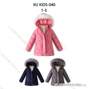 Bunda zimná s kapucňou detská dievčenská (1-5 rokov) XU kids PMWAX23-040