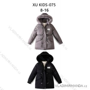 Bunda zimná s kapucňou dorast dievčenské (8-16 rokov) XU kids PMWAX23-075