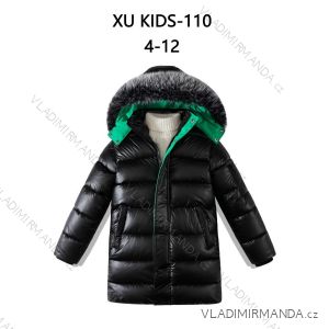 Bunda zimná s kapucňou detská dorast chlapčenská (4-12 rokov) XU kids PMWAX23-110