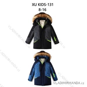 Bunda zimná s kapucňou dorast chlapčenská (8-16 rokov) XU kids PMWAX23-131