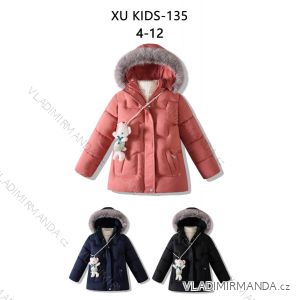 Bunda zimná s kapucňou detská dorast dievčenské (4-12 rokov) XU kids PMWAX23-135