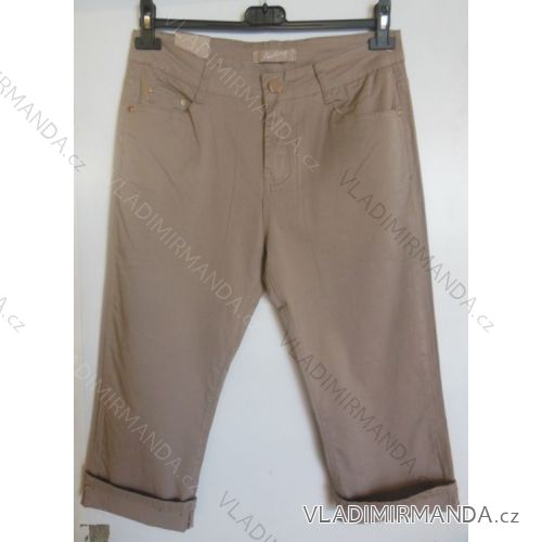 Nohavice plátené 3/4 krátke dámske (38-48) SMILING JEANS N467
