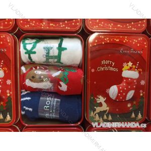 Ponožky teplé Vianočné dámske krabička 3páry (35-38, 39-42) EMI ROSS ROS23004