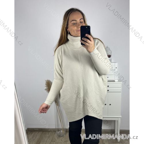 Sveter predĺžený  dlhý rukáv dámsky nadrozměr (4XL/5XL/6XLONE SIZE) TALIANSKA MÓDA IMS23BEJBA
