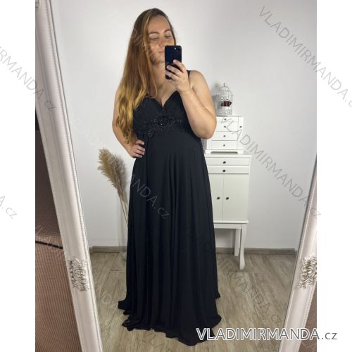 Šaty dlhé elegantné spoločenské na ramínka dámske (M/L ONE SIZE) TALIANSKA MóDA IM423MARIALA