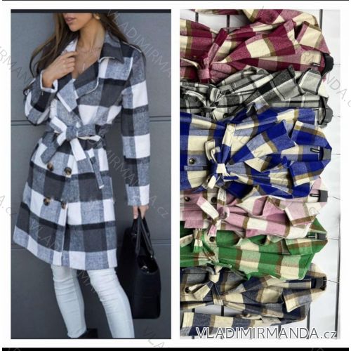 Kabát flaušový dlhý rukáv dámsky (S/M ONE SIZE) TALIANSKA MÓDA IMWGM234099