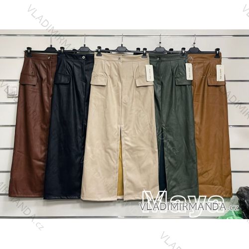 Nohavice dlhé koženkové dámske (S-XL) TALIANSKA MÓDA IMWMY234130