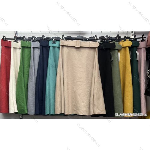 Sukňa stredne dlhá s opaskom dámska (S/M ONE SIZE) TALIANSKA MÓDA IMWD234207
