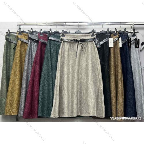 Sukňa stredne dlhá s opaskom dámska (S/M ONE SIZE) TALIANSKA MÓDA IMWD234208