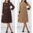 Šaty elegantné s opaskom a skladanou sukňou dlhý rukáv dámske (S/M ONE SIZE) TALIANSKA MÓDA IMWB234149