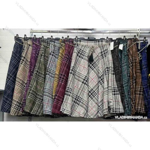 Sukňa stredne dlhá s opaskom dámska (S/M ONE SIZE) TALIANSKA MÓDA IMWD234211