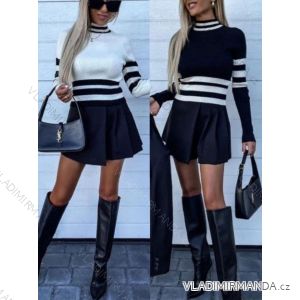 Sveter úpletový dlhý rukáv dámsky (S/M ONE SIZE) TALIANSKA MÓDA IMWAE234165