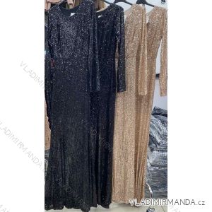 Šaty elegantné trblietavé s flitrami dlhý rukáv dámske (S/M ONE SIZE) TALIANSKA MÓDA IMWGS234232