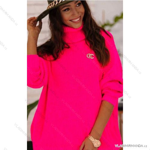 Sveter oversize s rolákom dlhý rukáv dámsky (S/M/L ONE SIZE) TURECKÁ MÓDA TMWMS234240