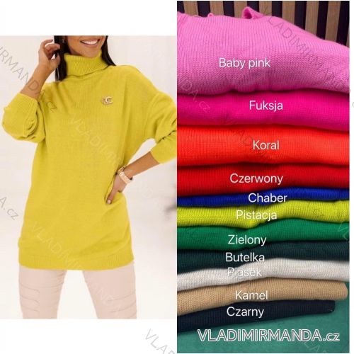 Sveter oversize s rolákom dlhý rukáv dámsky (S/M/L ONE SIZE) TURECKÁ MÓDA TMWMS234241