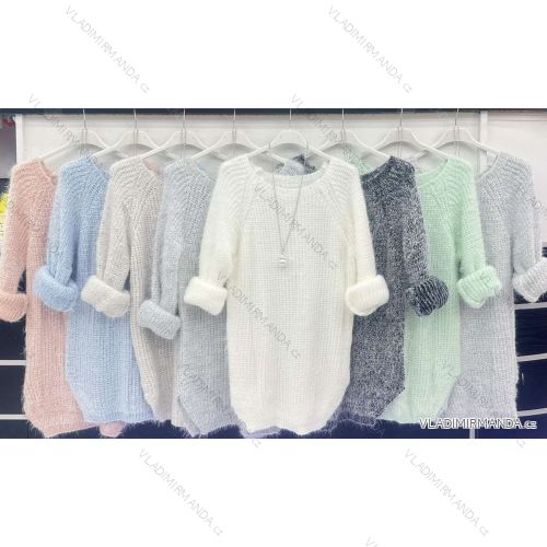 Sveter s príveskom dlhý rukáv dámsky (S/M ONE SIZE) TALIANSKA MÓDA IMWD234245