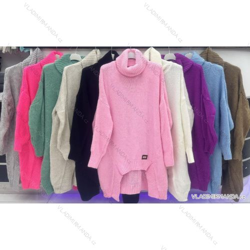 Sveter s rolákom dlhý rukáv dámsky nadrozmer (XL/2XL ONE SIZE) TALIANSKA MÓDA IMWD234252