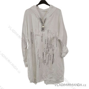 Šaty mikinové s kapucňou dlhý rukáv dámske (L/XL/2XL ONE SIZE) TALIANSKA MODA IMB23203