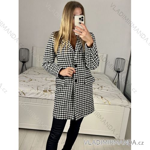 Kabát flaušový dlhý rukáv dámsky (SL) TALIANSKA MÓDA IMWBL23023