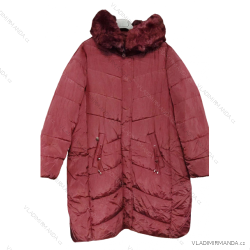 Kabát bunda  zimný s kapucí dámsky nadrozmer (M-4XL ONE SIZE) TALIANSKA MÓDA IM422STELA/DU vínová M