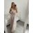 Šaty elegantné trblietavé s flitrami na ramienka dámske (S/M ONE SIZE) TALIANSKA MÓDA IMPLP2316560175 staroružová S/M