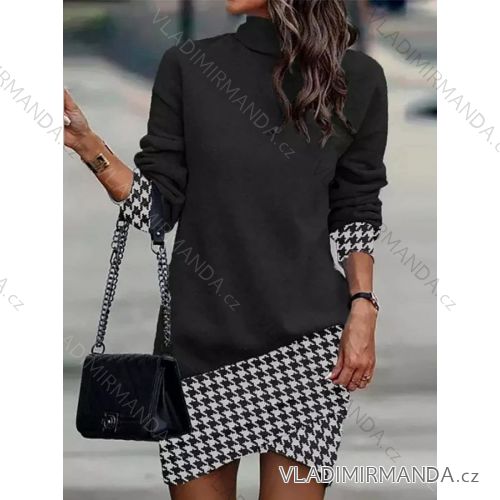 Šaty elegantný dlhý rukáv dámske (S/M ONE SIZE) TALIANSKA MÓDA IMD23809