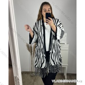 Cardigan  dlhý rukáv dámsky nadrozmer (3XL/4XL ONE SIZE) TALIANSKA MÓDA IM423STRIPA