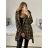 Kabát flaušový na knoflíčky s kapucí dámský (S/M/L ONE SIZE) ITALSKÁ MÓDA IM423600/DU M / L Čierno-biela