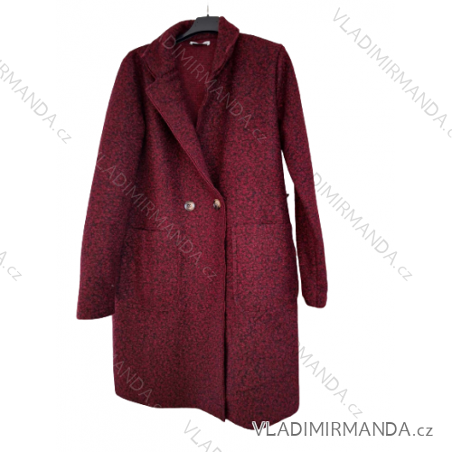 Kabát baránok na knoflíky dámska nadrozmer (XL/2XL ONE SIZE) TALIANSKA MÓDA IM423BENAA/DU   vínová
   XL/2XL