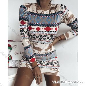 Šaty vianočné zamatové dlhý rukáv dámske (S/M ONE SIZE) TALIANSKA MÓDA IMWC234322