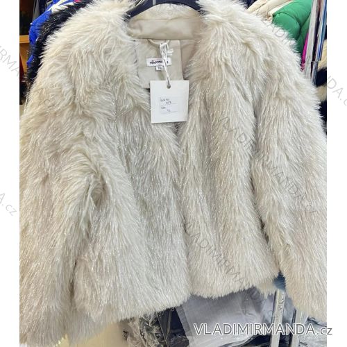 Bunda chlpatá dlhý rukáv dámska (S/M ONE SIZE) TALIANSKA MÓDA IMM23M5278