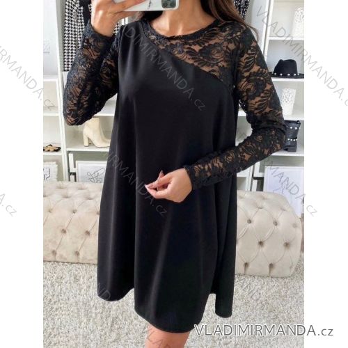 Šaty krajkové dlhý rukáv dámske (S/M ONE SIZE) TALIANSKA MÓDA IMWY234352