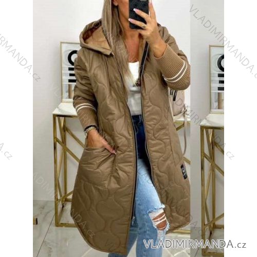 Kabát bunda s kapucňou dlhý rukáv dámsky (S/M ONE SIZE) TALIANSKA MÓDA IMWC234361