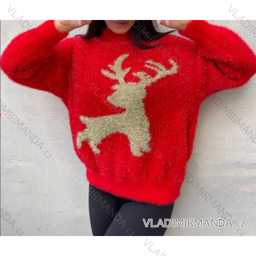 Sveter chlpatý dlhý rukáv dámsky (S/M ONE SIZE) TALIANSKA MÓDA IMPMD2322052