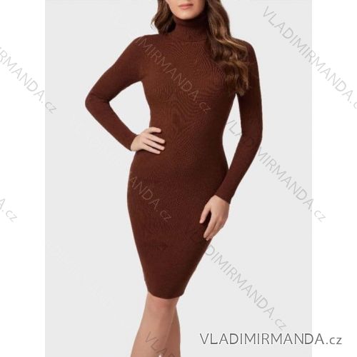 Šaty úpletové s rolákom dlhý rukáv dámska (S/M ONE SIZE) TALIANSKA MÓDA IMM23M5111