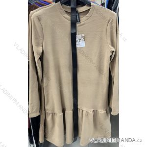 Šaty teplé s opaskom dlhý rukáv dámske (S/M ONE SIZE) TALIANSKA MÓDA IMM23M18805