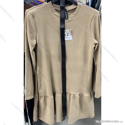 Šaty teplé s opaskom dlhý rukáv dámske (S/M ONE SIZE) TALIANSKA MÓDA IMM23M18805