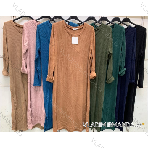 Šaty úpletové dlhý rukáv dámske (S/M ONE SIZE) TALIANSKA MóDA IMC23JESSY